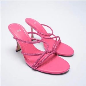 Zara pink heeled sandals 37